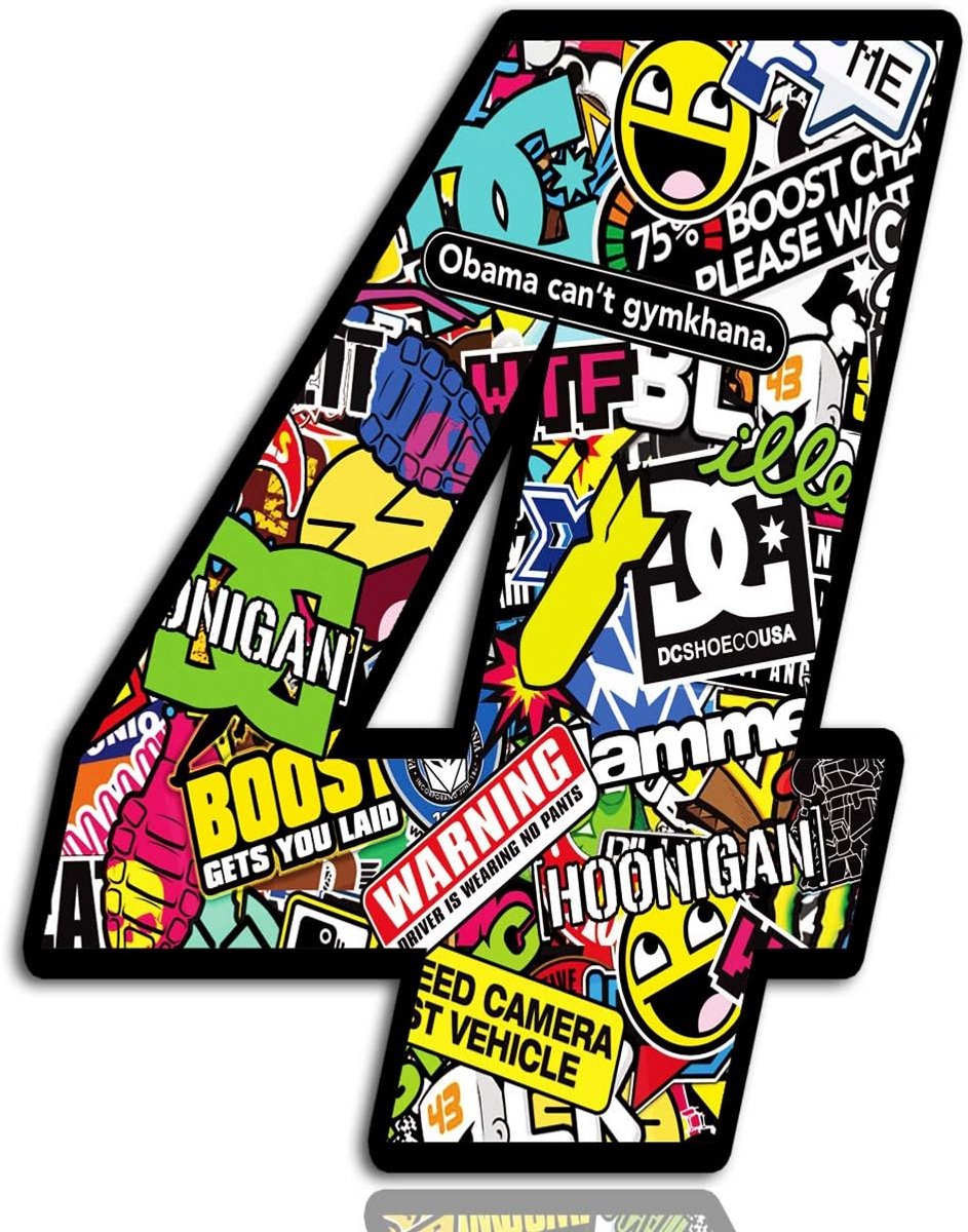 Startnummer Vinyl Sticker voor Auto en Motor - Tuning en Motocross