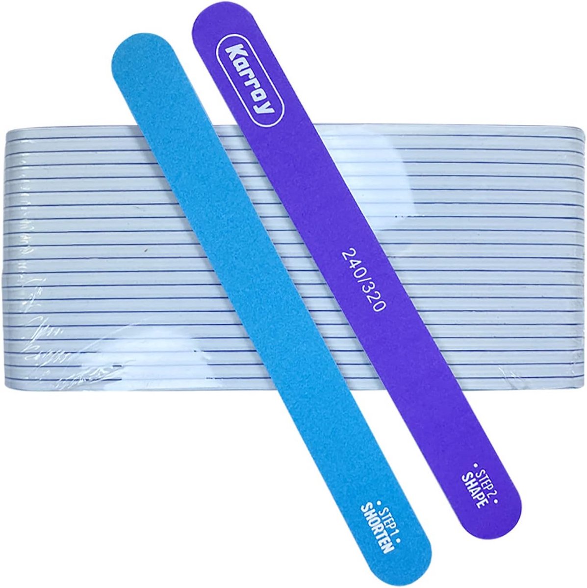 Dubbelzijdige nagelvijl en buffer set voor natuurlijke nagels - 20 stuks, 240/320 grit