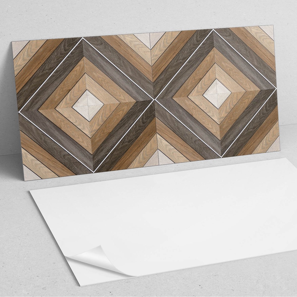Coloray Wandpanelen Zelfklevend - Geometrisch diamantpatroon PVC Wandpaneel - 100 cm x 50