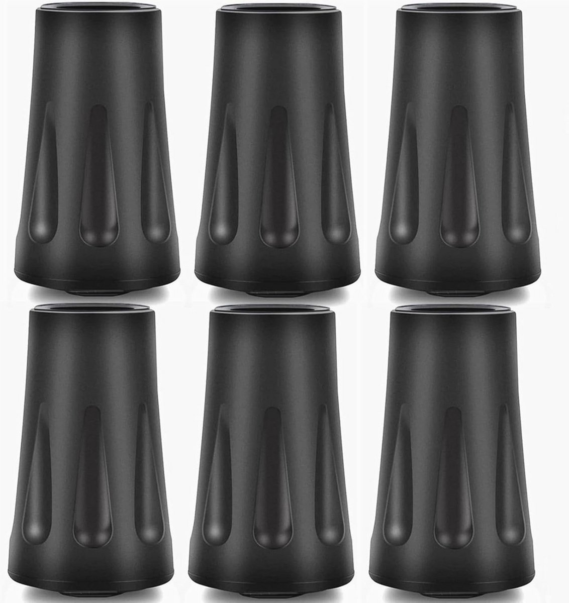 Rubberen Buffer voor Wandelstokken - 6 Stuks - Ideaal voor Trekking en Nordic Walking