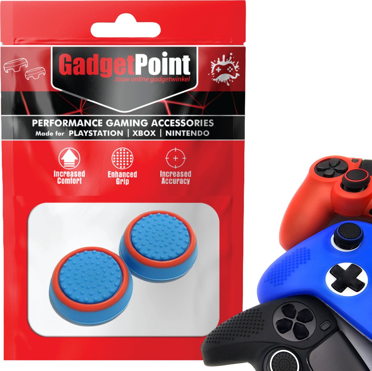 Bol.com Gadgetpoint - Thumb Grips voor PlayStation, PS5, Xbox X/S, One & Switch Pro Controller - Gaming Thumbgrips - Performance... aanbieding