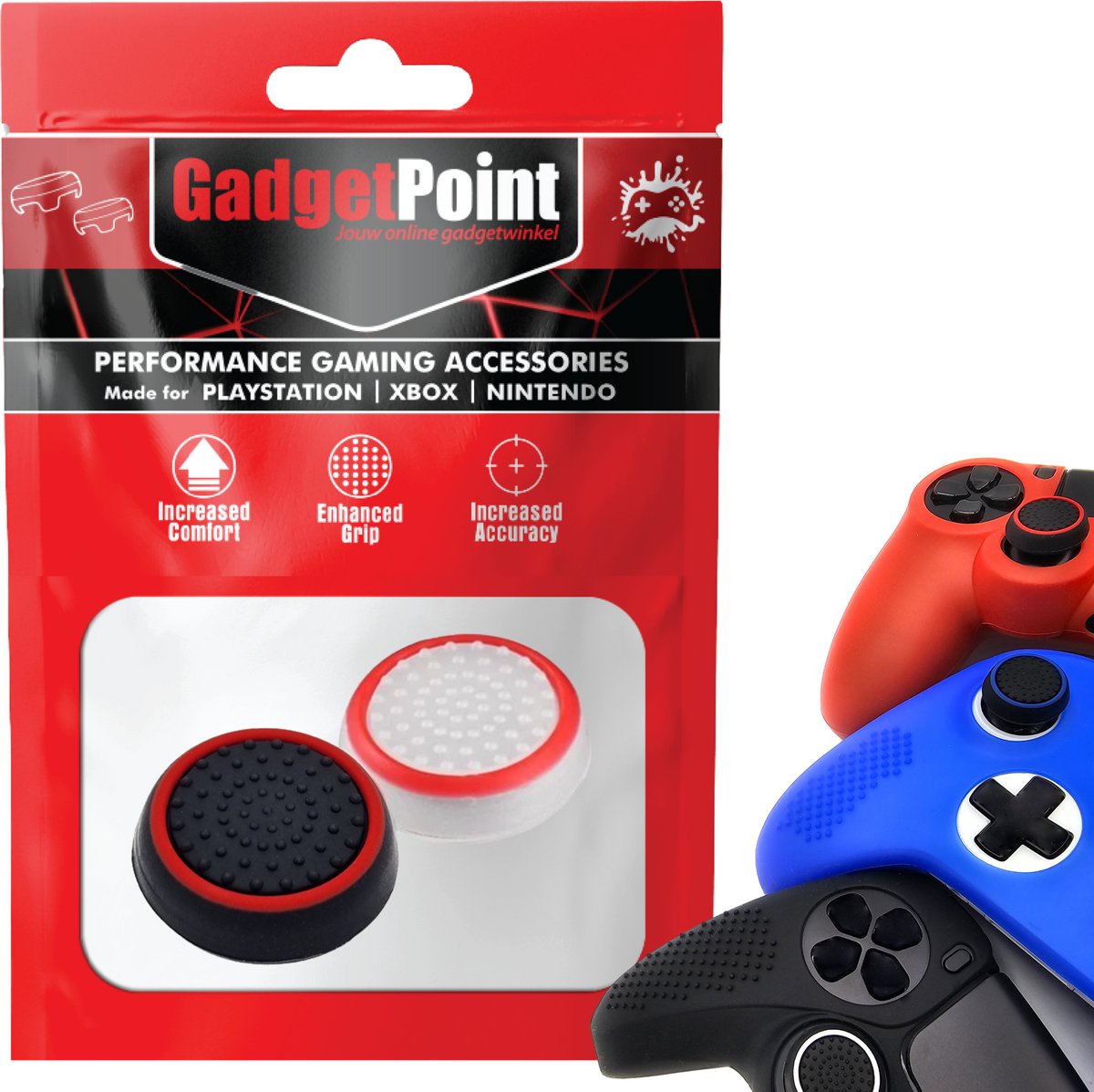Bol.com Gadgetpoint - Thumb Grips voor PlayStation, PS5, Xbox X/S, One & Switch Pro Controller - Gaming Thumbgrips - Performance... aanbieding