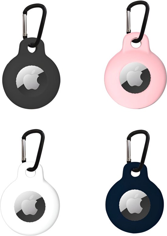 Studio Air® AT2 Airtag Porte-clés 4 pack - Mix - Housse résistante aux rayures, lavable et anti-poussière - Support idéal pour Apple Airtag