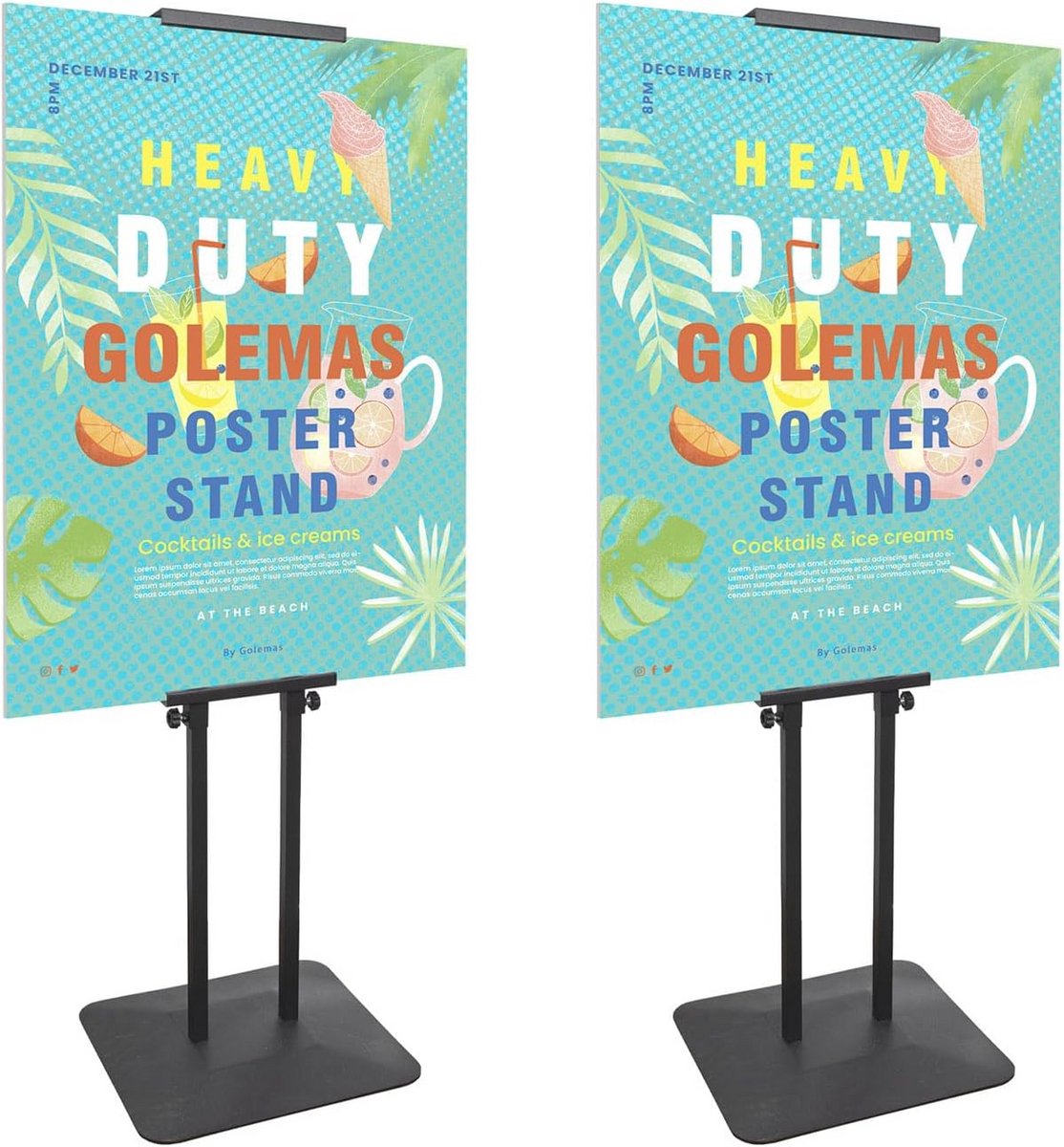 Dubbelzijdige Posterstandaard met Verstelbare Hoogte - Ideaal voor Binnen en Buiten