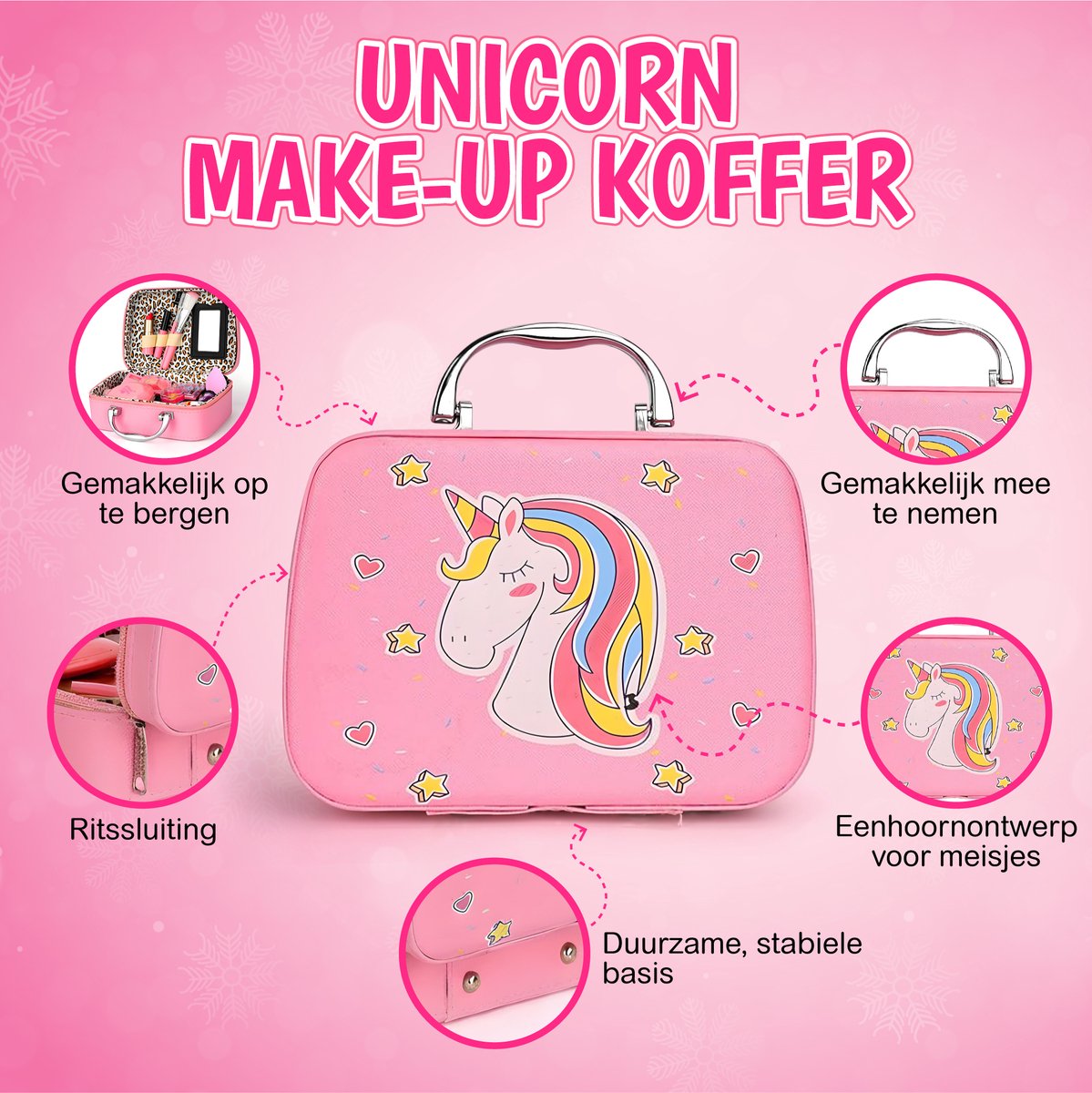 Pludo Kinder Make up - 40 Delige set - Kinder Make up Koffer - Speelgoed Meisjes - Lipgloss en Nagellak voor Meisjes - Unicorn — afbeelding 2
