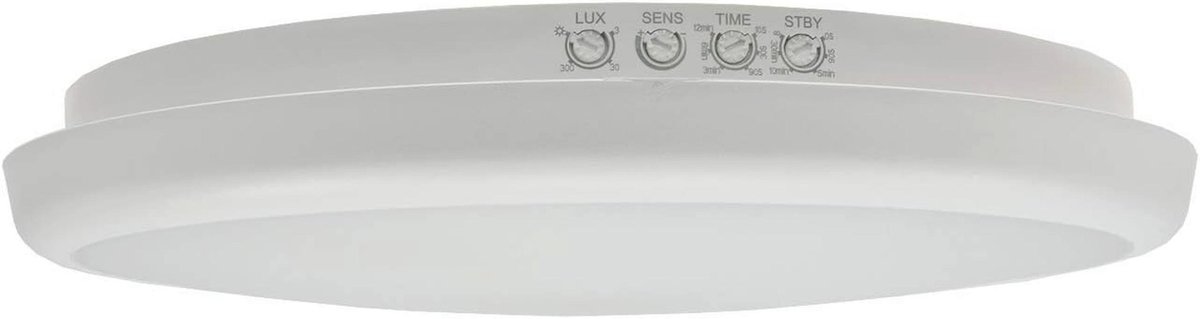 LED plafondlamp met bewegingssensor 26 cm IP54 - roestvrije wandlamp voor binnen en buiten - energiezuinige verlichting 16W 1500Lm