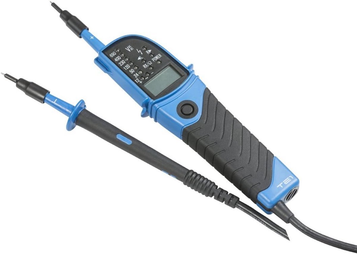 Professionele 2-polige spanningstester met LED en LCD-display - CAT III IP64