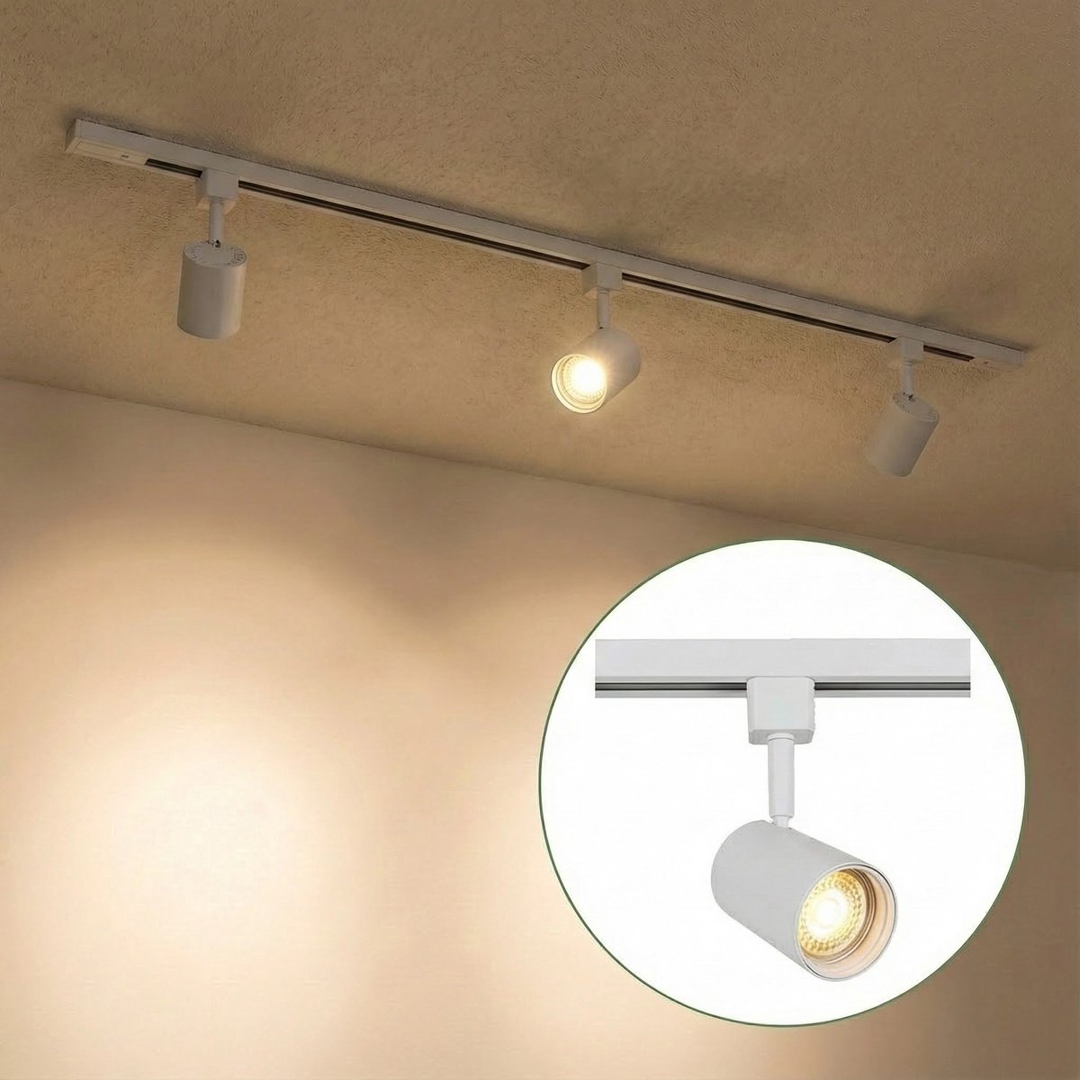 LED 1-fase Rails | Wit | 1 Meter | Dimbaar | Incl. 3x railspots