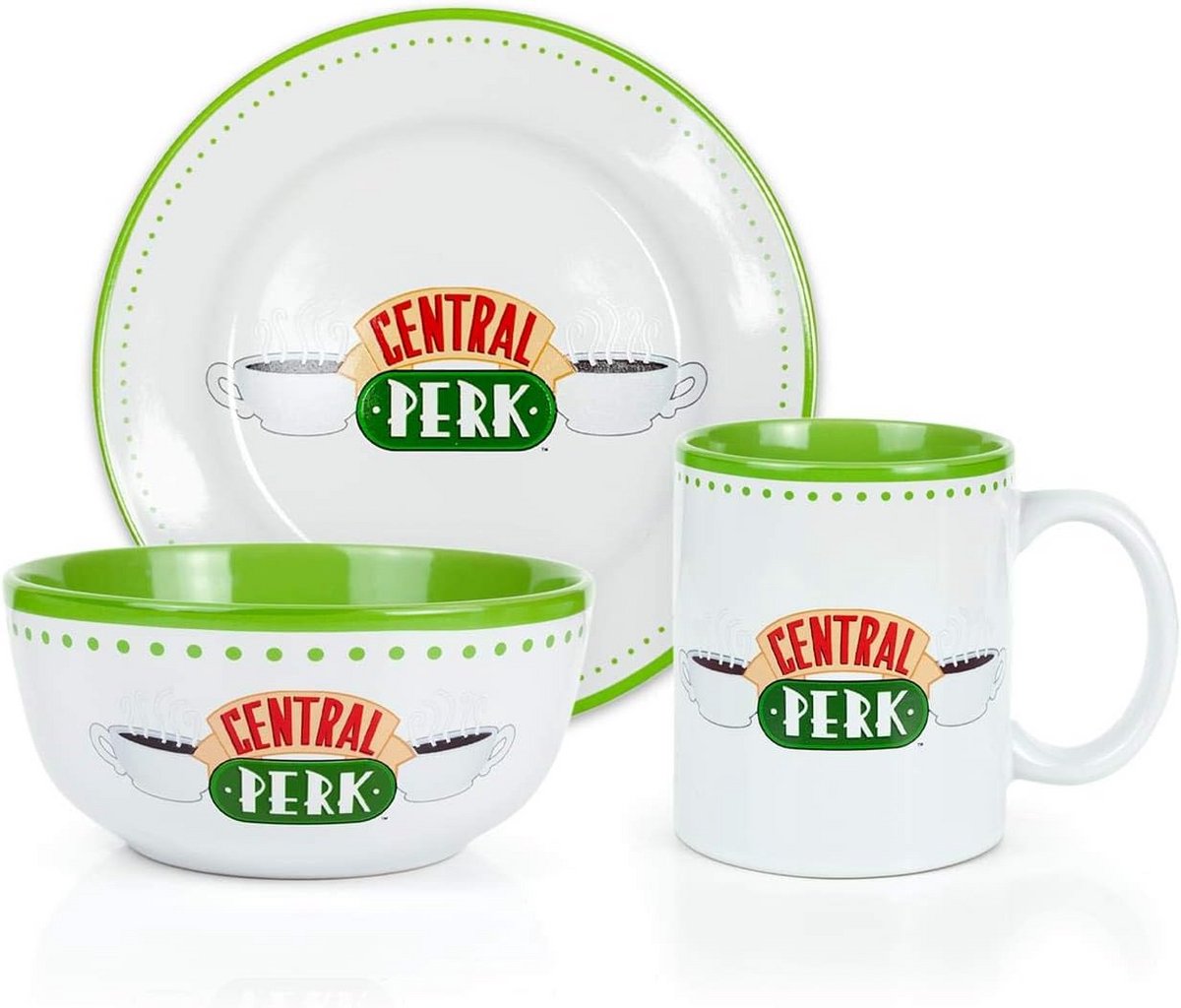 3-delige Koffiehuis Eetset van Keramiek met Logo