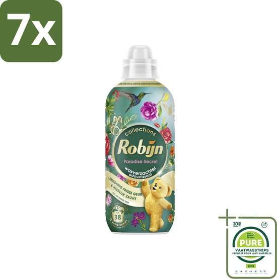 7 x Robijn – Wasverzachter – Intense Paradise Secret – 765 ml - Grootverpakking - Wasverzachter - Wasverzachter Paradise Secret - Wasverzachter 38 Wasbeurten - Wasverzachter Geur - Wasverzachter Zachtheid
