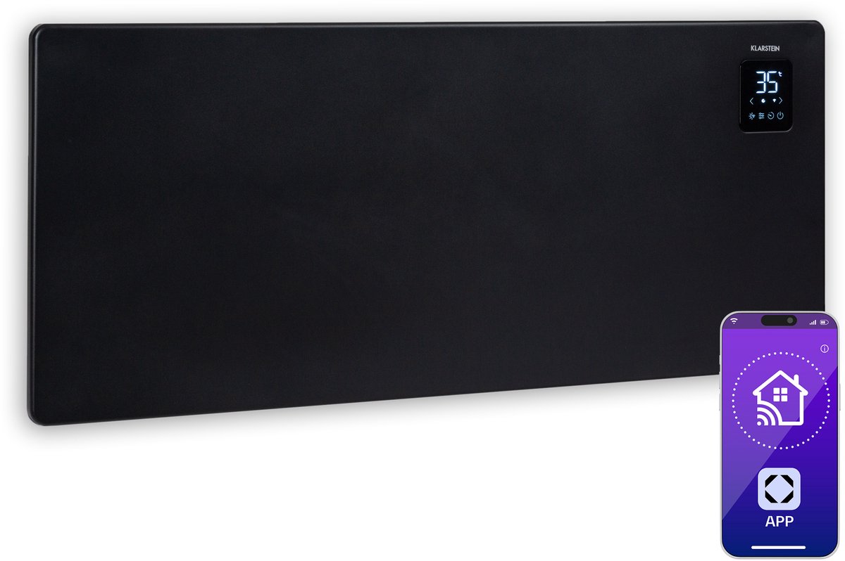 Klarstein elektrische kachel, convectiekachel, vrijstaand of wandmodel, energiebesparende elektrische kachel, app-gestuurd, stille elektrische kachel, vrijstaande elektrische radiator met thermostaat, 2500 W – foto 8