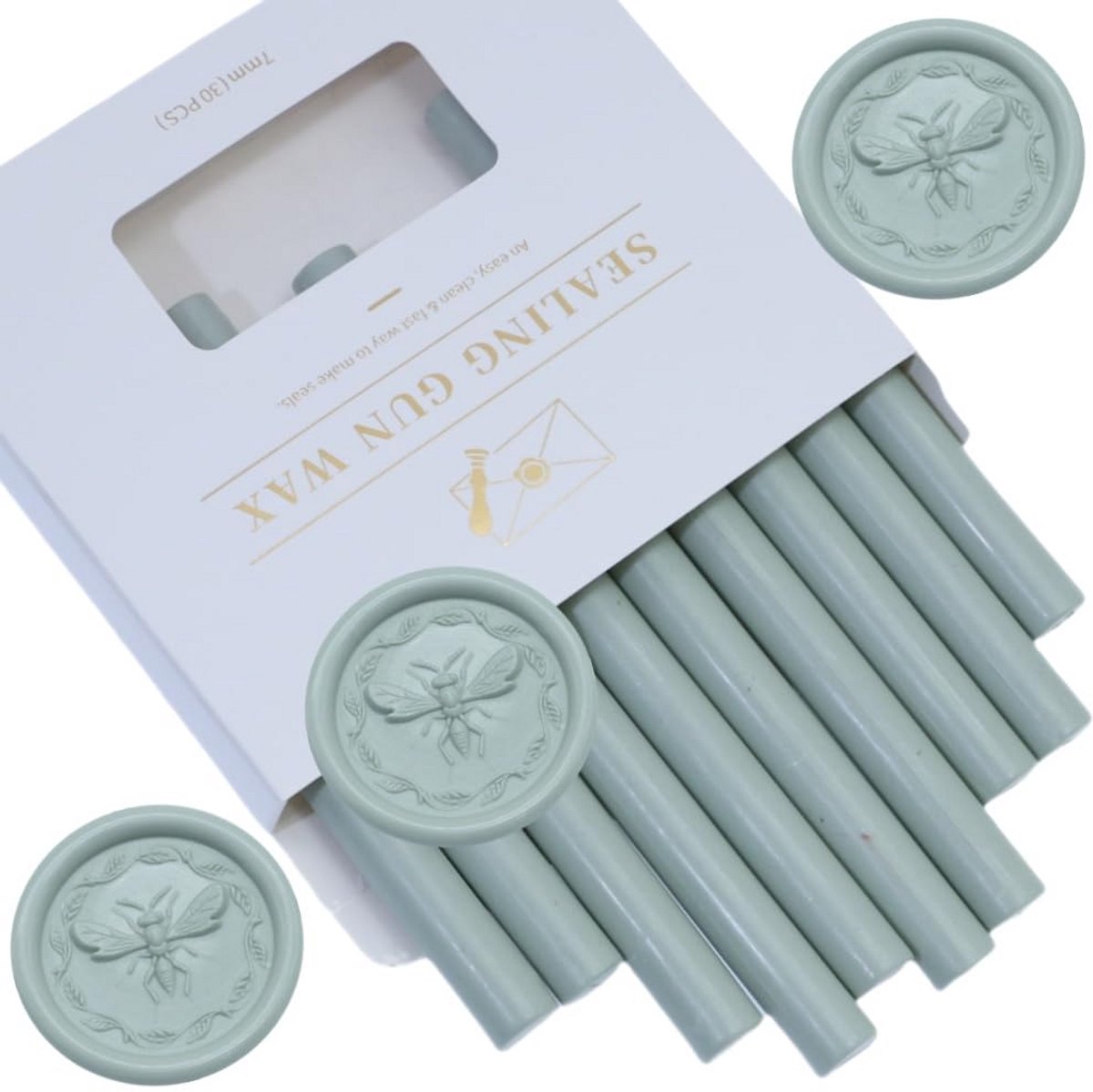 10x Lage Temperatuur Lijmpistool Waxzegelstaven Saliegroen (0,43 inch)
