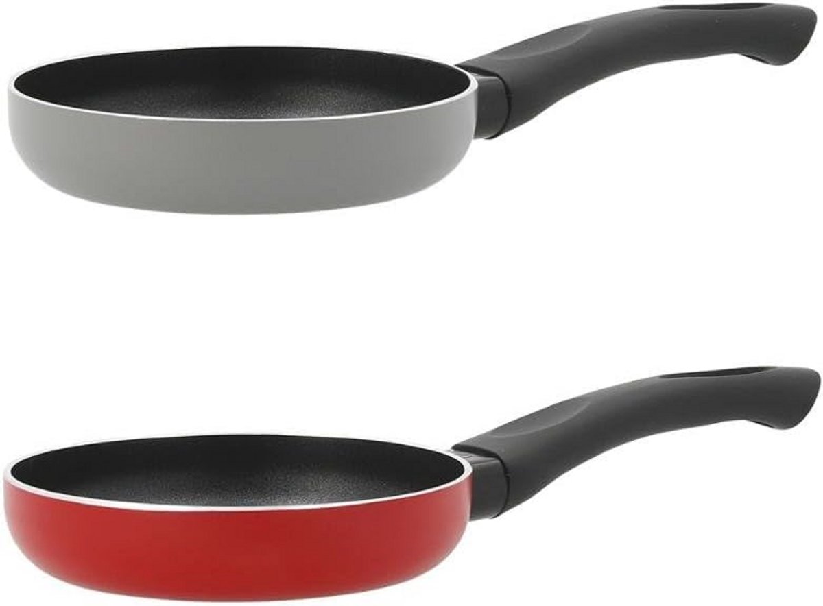 Mini Pan 14 cm Aluminium voor Spiegelei - Rood of Grijs