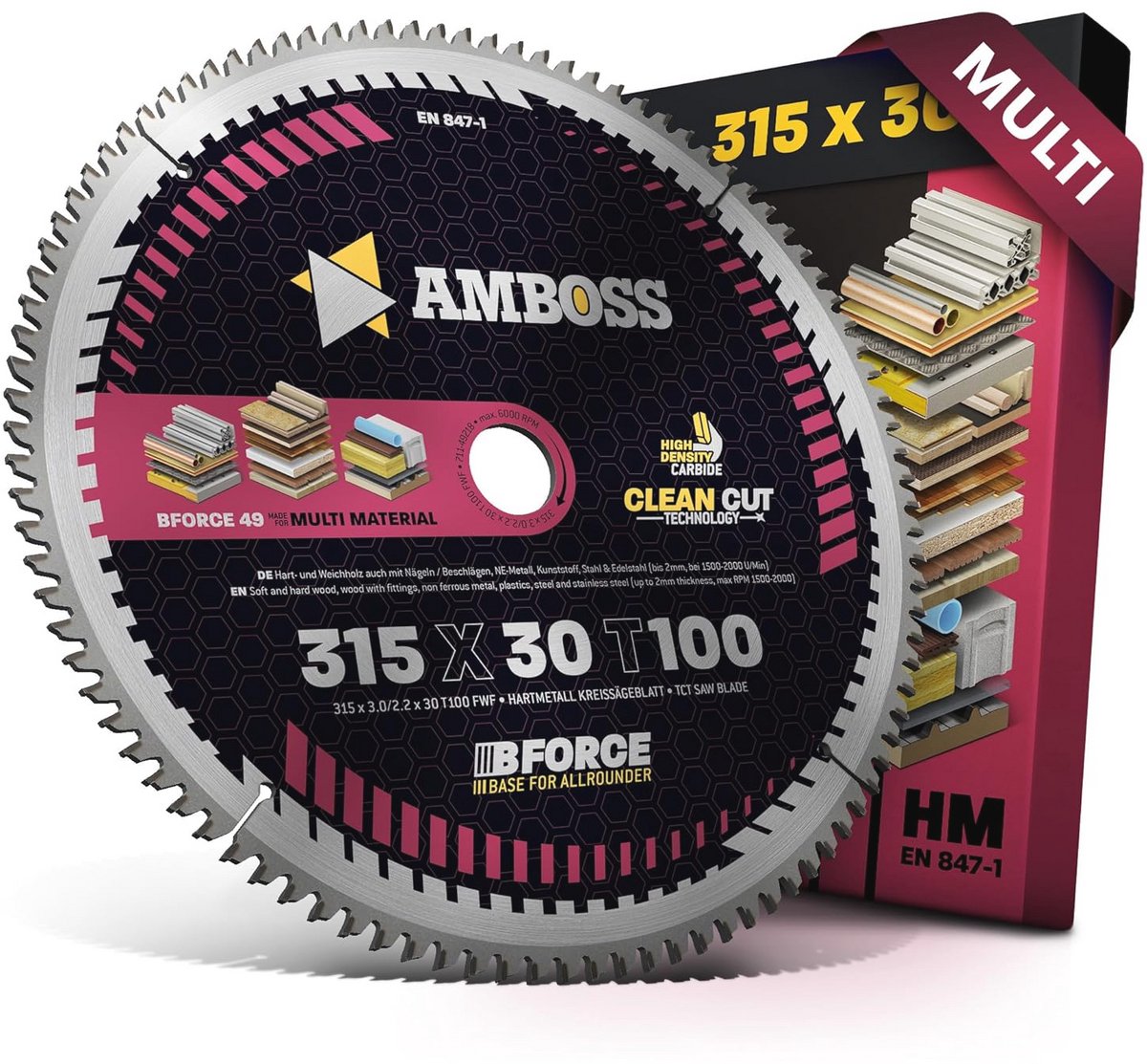 Cirkelzaagblad 315mm met Platte Tand en Wisselfase voor Nauwkeurige Zaagsnedes
