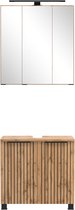 Held Möbel 2-delige onderbouwset 60 cm Liverpool Wotaneik / zwart (gestreept) 60x200x35 cm