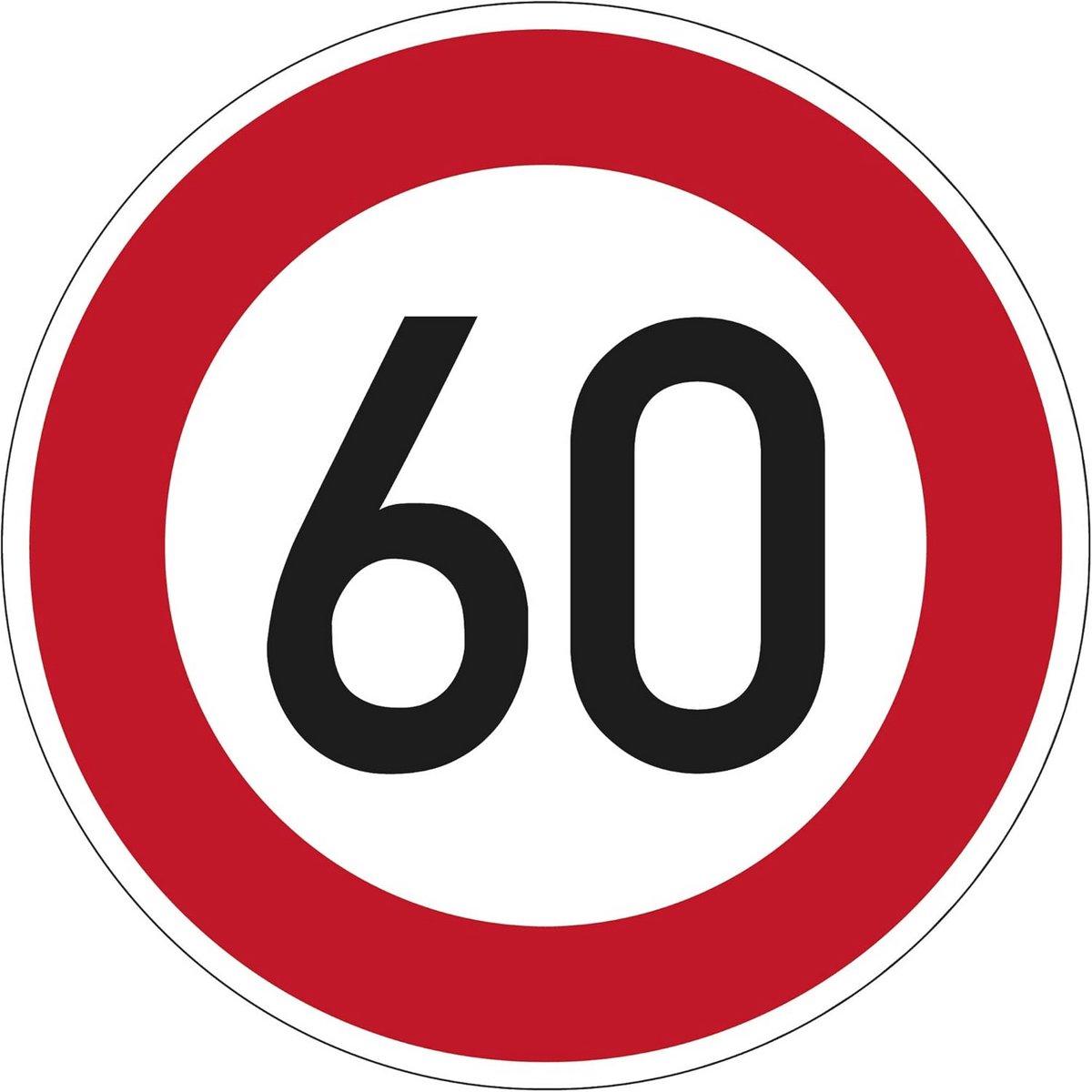 Verkeersbord Maximumsnelheid 60 - Ø 420 mm, Aluminium, RAL-gecertificeerd