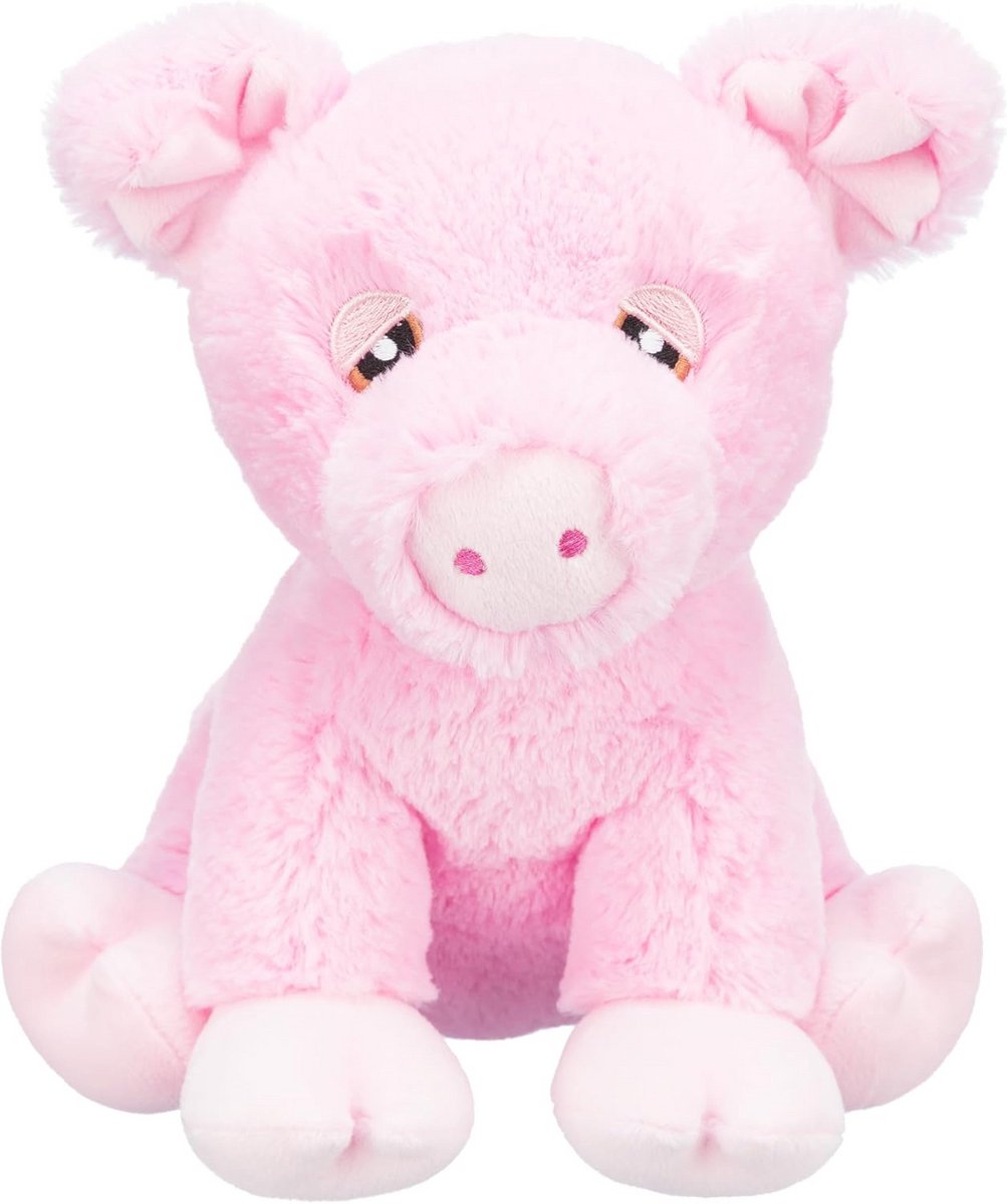 Pluche Knuffeldier Edison Uit Gerecycled Materiaal Roze 24 CM