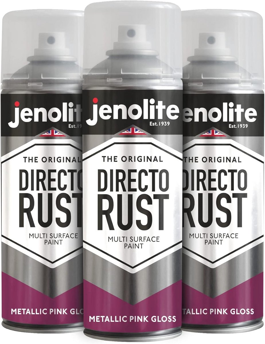 Roze Metallic Glans Spuitverf voor Verschillende Oppervlakken - 3 x 400 ml