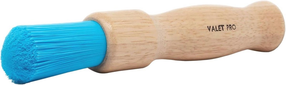 Chemisch resistente borstel met houten handvat voor velgenwerk en nitril handschoen