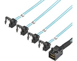 Internal HD Mini SAS SFF-8643 naar 4 SATA Doel Hard Drive Kabel 50cm 90 Graden