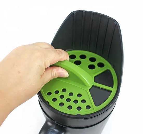 Handstrooier voor zaad en zout -plantmachine voor groentezaden - strooier voor sneeuwzout - instelbare uitloop (3 standen) - inclusief schepje - 2,5 liter - Voor gazon, tuin en oprit van Merkloos	 — afbeelding 4