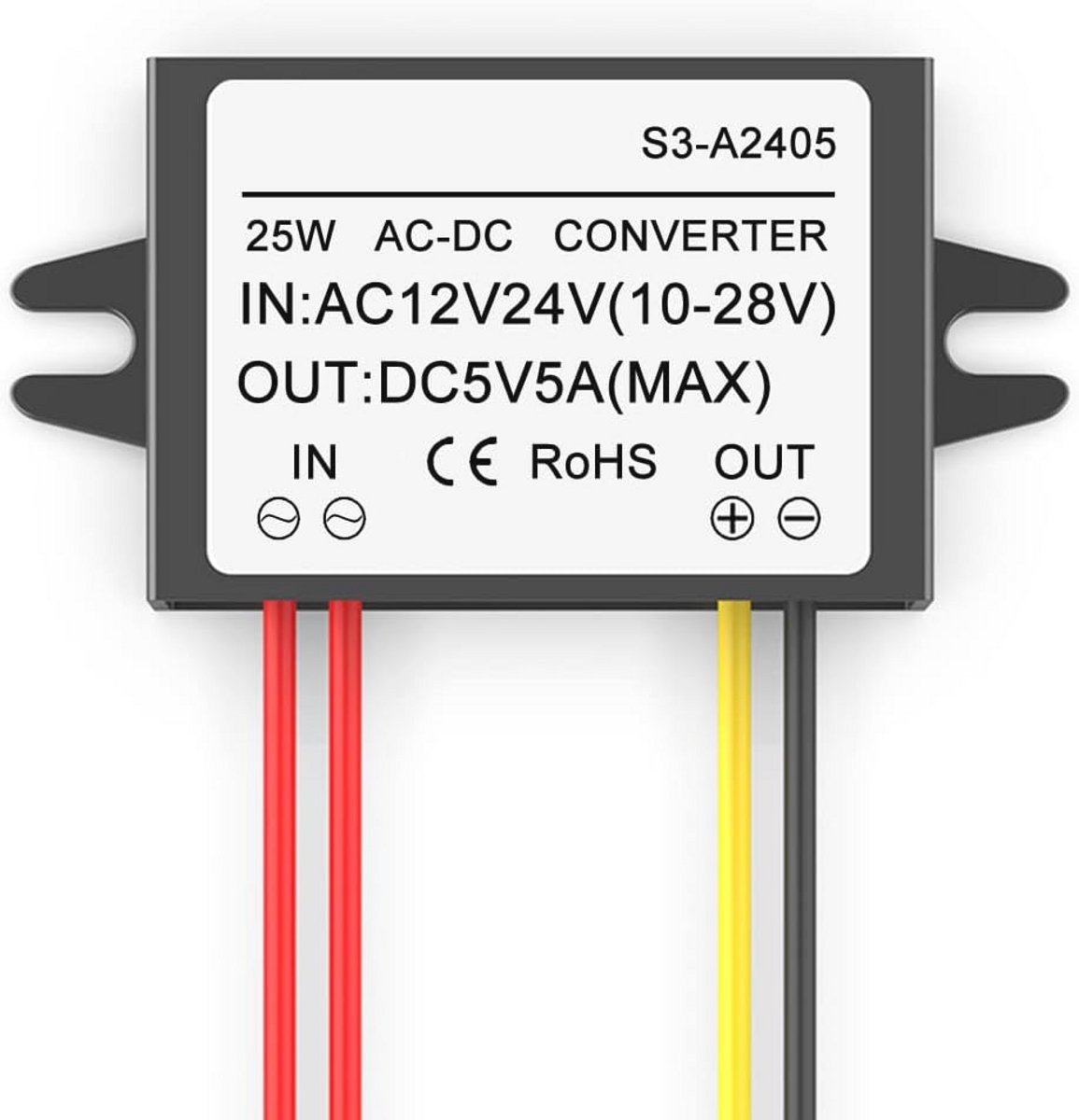 AC 12V 24V naar DC 5V 5A Buck Converter - Waterdichte Step Down Voedingsmodule