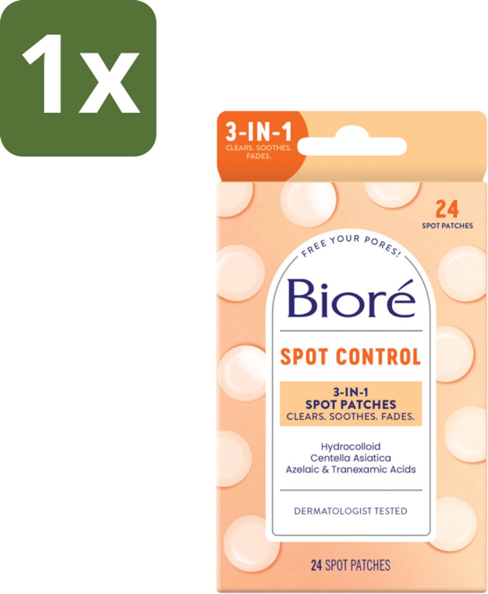 1 x Bioré – Spot Control 3-in-1 Patches – Puistjespatches – 24 patches - Puistjespatches - Puistjesverzorging - Hydrocolloïde Patches - Zuivere Huid - Puistjesverwijderen