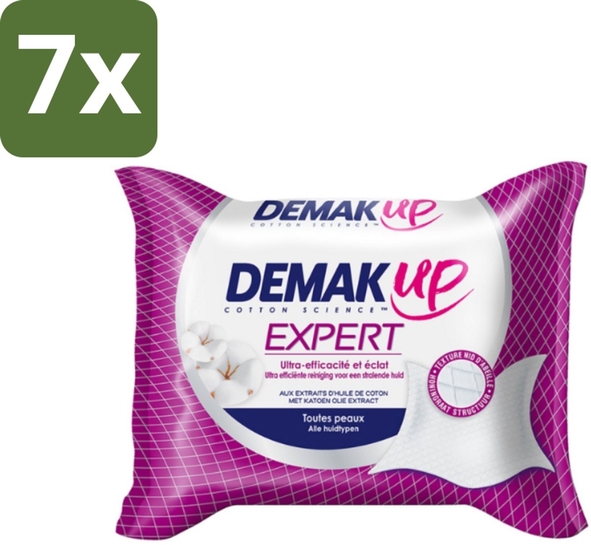 7 x Demak'Up – Reinigingsdoekjes Expert – 23 doekjes - Make-up Verwijderen - Gezicht Reinigen - Huid Reinigen - Make-up Doekjes - Reinigingsdoekjes