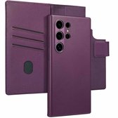 Accezz Hoesje - Geschikt voor Samsung Galaxy S24 Ultra - Leather Bookcase 2-in-1 met Magnetische Ring - Heath Purple