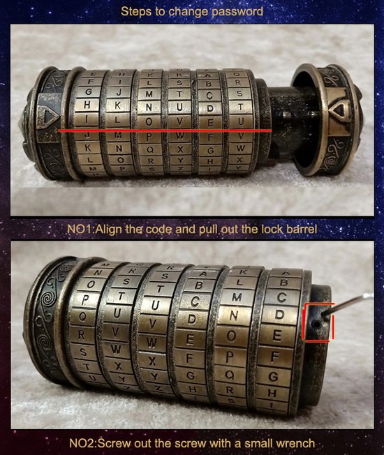 Cryptex Da Vinci Code Mini Cryptex Slot Puzzeldozen met Verborgen Vakjes-Jubileum-Valentijnsdag,Romantisch, Verjaardagscadeau voor Haar,Cadeau voor Vriendin,Doos voor Mannen