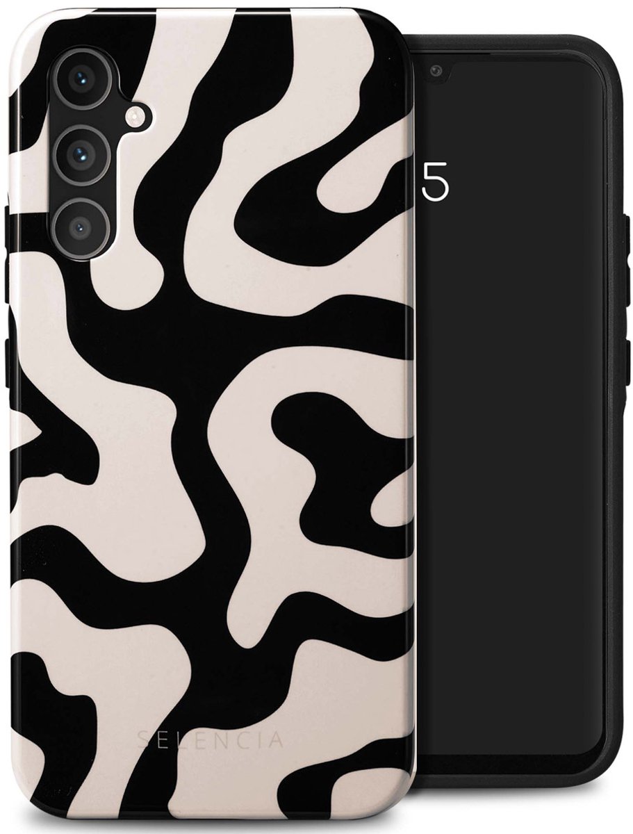 Selencia Hoesje - Geschikt voor Samsung Galaxy A34 (5G) - Backcover - Art Wave Black