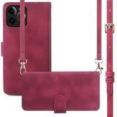 imoshion Hoesje - Geschikt voor Apple iPhone 12 Pro / 12 - Bookcase met koord - Rood