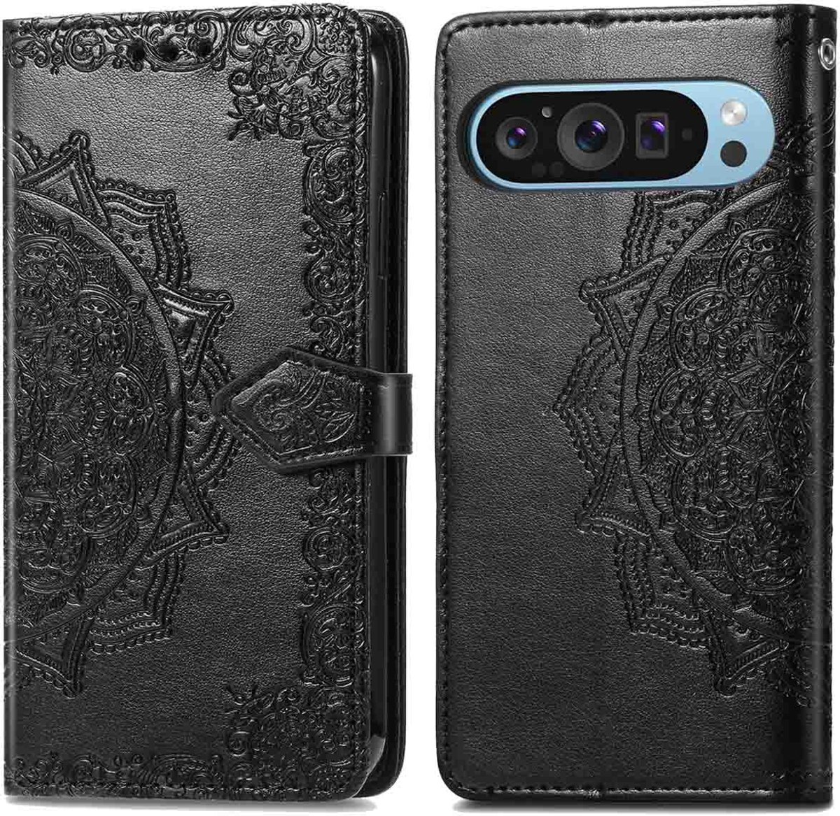 imoshion Hoesje - Geschikt voor Google Pixel 9 Pro XL - Mandala Bookcase - Zwart