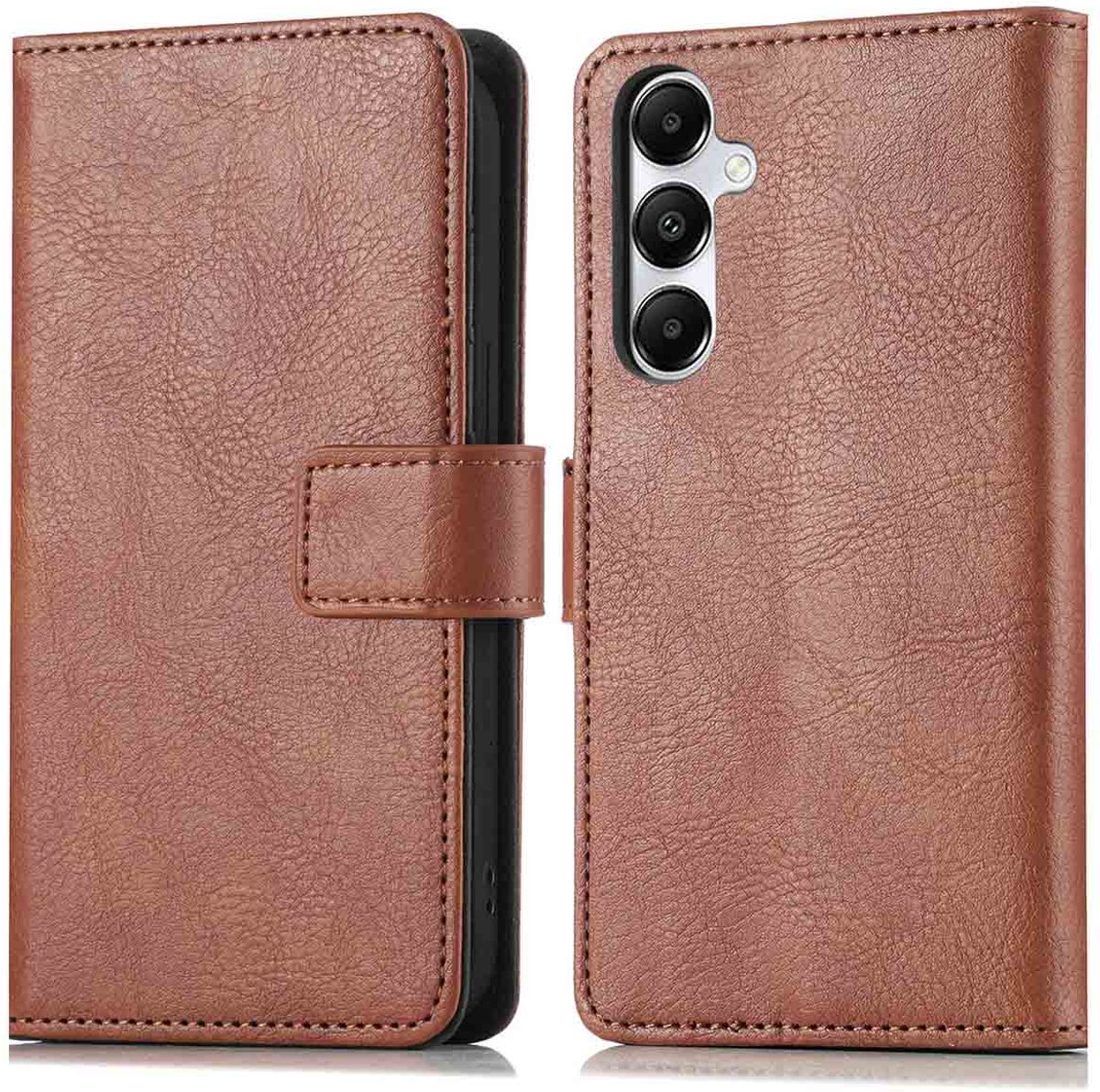 imoshion Hoesje - Geschikt voor Samsung Galaxy S25 Plus - Luxe Bookcase - Bruin
