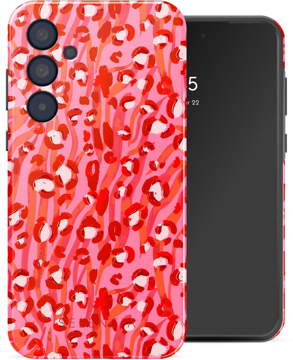 Selencia Hoesje - Geschikt voor Samsung Galaxy A35 - Backcover - Wild Spots Lipstick