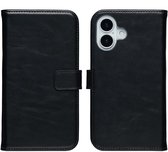 Étui Selencia - Compatible avec iPhone 17 - Bookcase en cuir véritable - Zwart