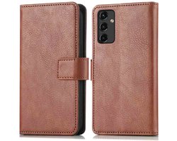 imoshion Hoesje - Geschikt voor Samsung Galaxy A14 (5G) / A14 (4G) - Luxe Bookcase - Bruin