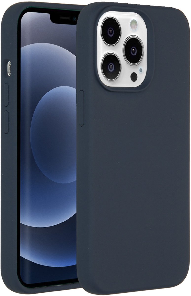 Accezz Liquid Silicone Backcover met MagSafe iPhone 13 Pro hoesje - Donkerblauw