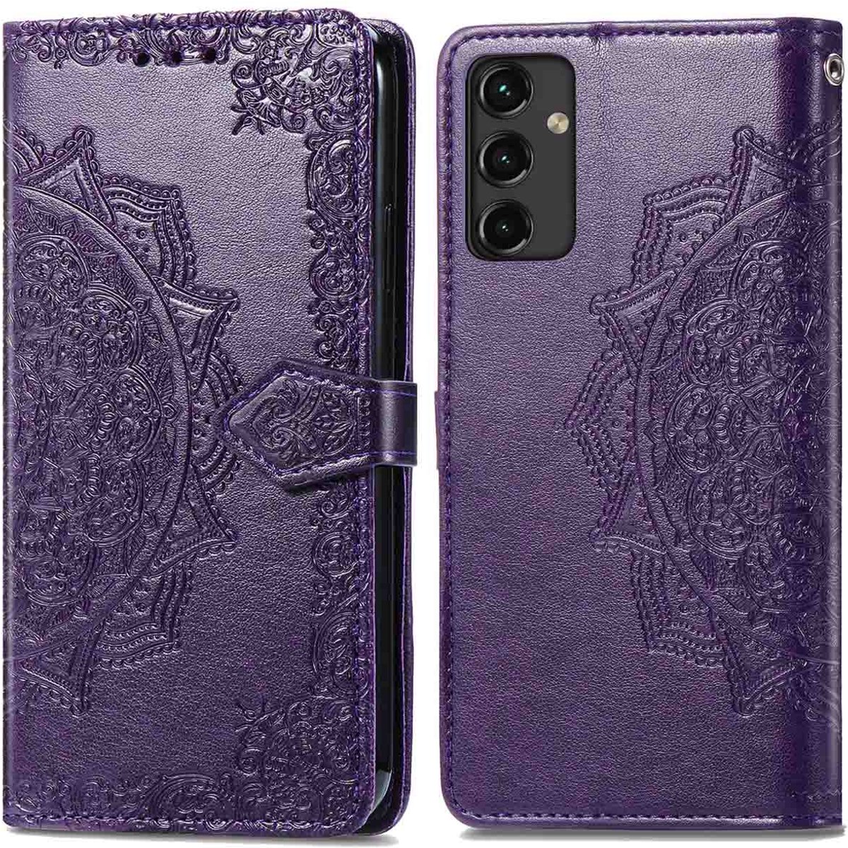 imoshion Hoesje - Geschikt voor Samsung Galaxy A14 (5G) / A14 (4G) - Mandala Bookcase - Paars