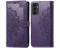 imoshion Hoesje - Geschikt voor Samsung Galaxy A14 (5G) / A14 (4G) - Mandala Bookcase - Paars