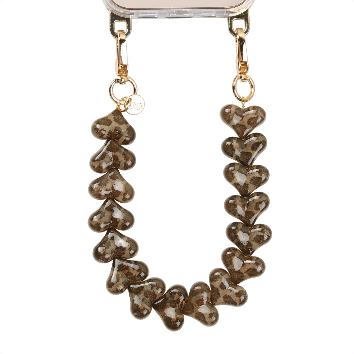 Selencia Universeel Lova Hartjes Polskoord - Telefoon Ketting - GSM Koord - Leopard
