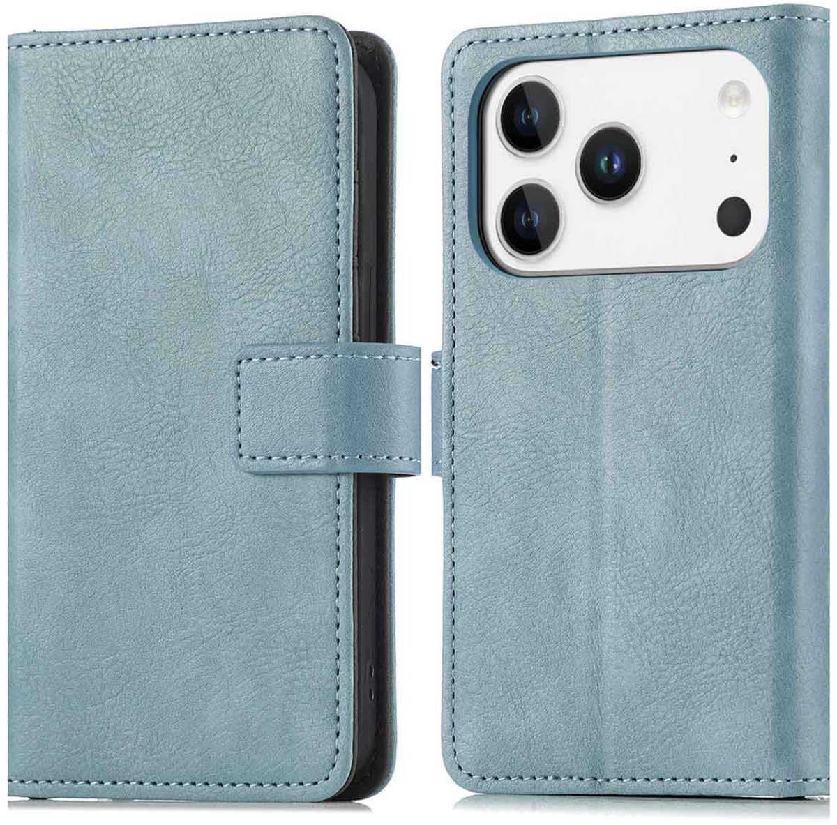 imoshion Hoesje - Geschikt voor Apple iPhone 17 Pro Max - Luxe Bookcase - Lichtblauw
