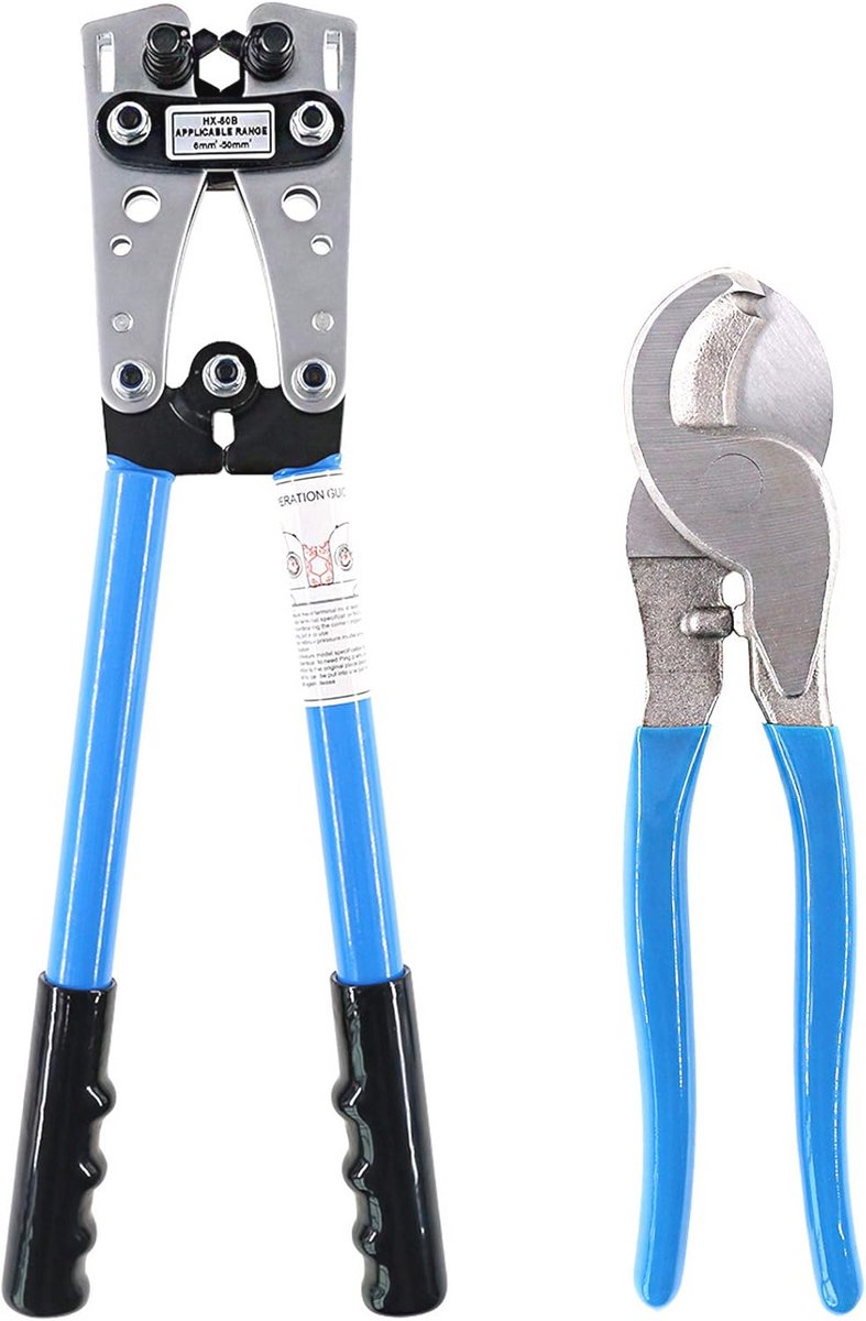 Kabel Crimper en Snijgereedschap Set voor 10-1 AWG Draad - Ergonomisch en Efficiënt