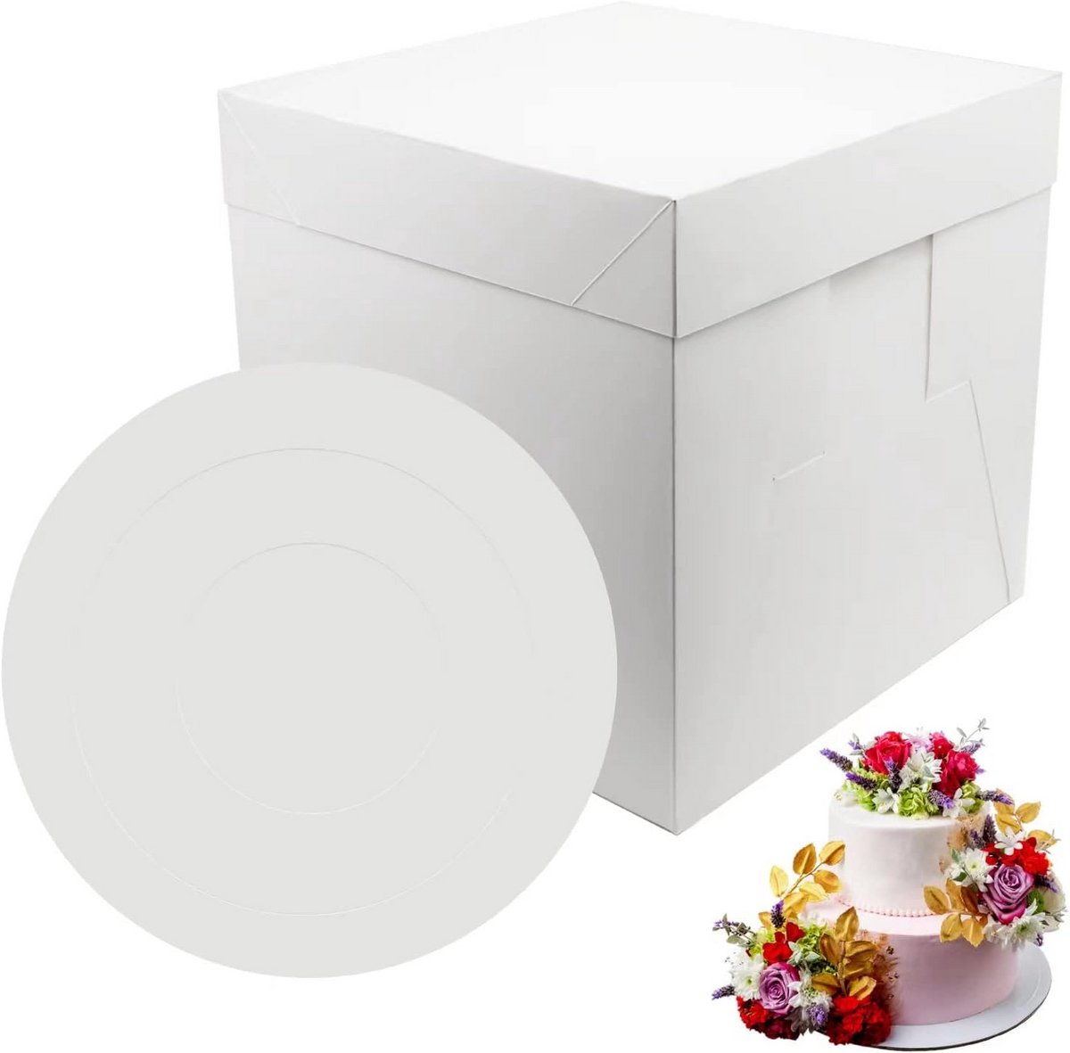 Taartdoosjes 30 x 30 x 30 cm met Taartplank - Set van 2