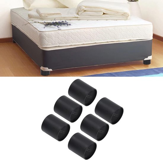 Stackable Raised Blocks 6 Piece Bed Raiser - Cylindrical - Stackable Furniture Raise - 4 Inches ...