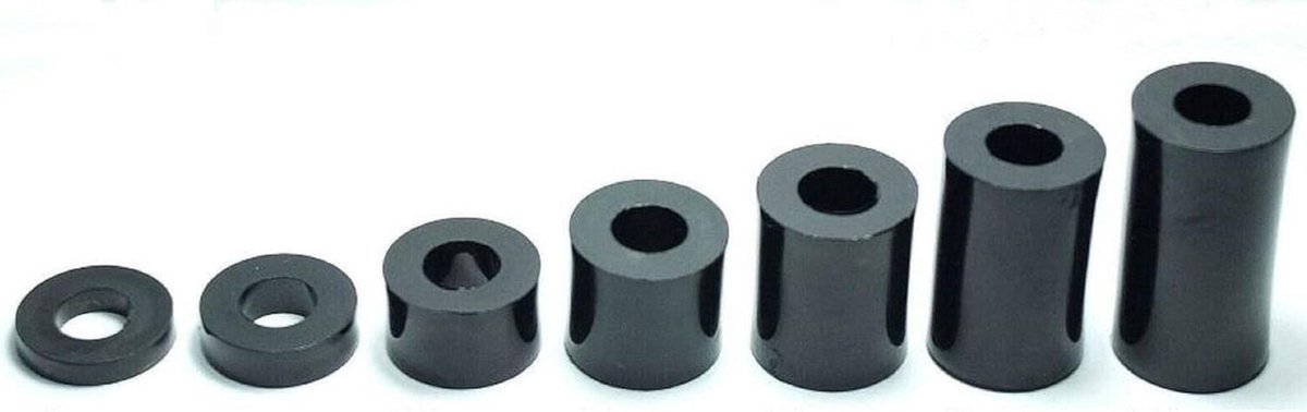 Afstandhouders Kunststof M6 - 10 Stuks onderlegschijven 2 mm tot 30 mm met ronde behuizing