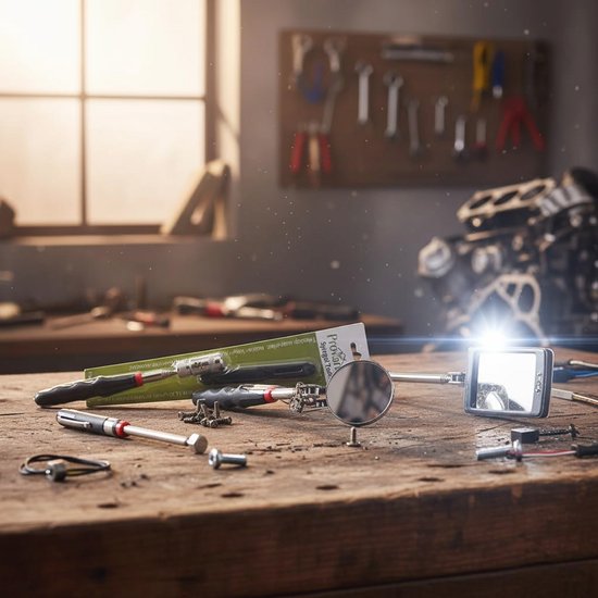 Set van 4 telescopische pick-up gereedschappen met LED en magneet — afbeelding 2