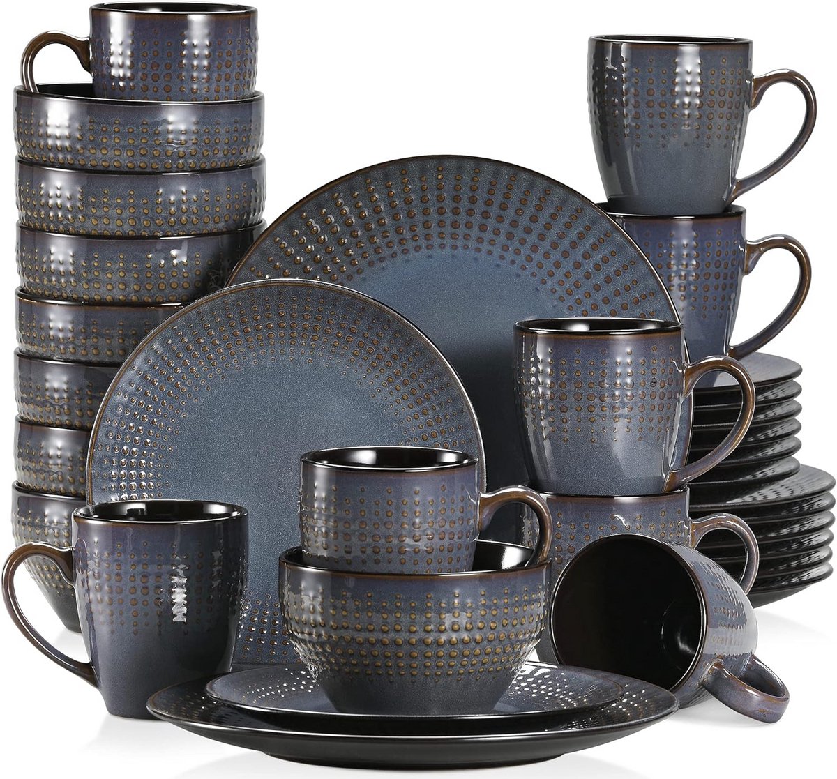 32-delig keramisch eetservies voor 8 personen - modern en handgemaakt
