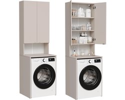 Hoge Wasmachinekast voor Boven de Wasmachine en Droger - Badkamer Kast Ruimtebesparend