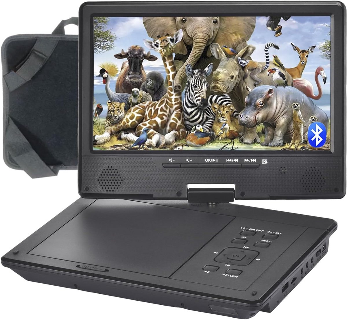 Draagbare DVD-speler met Draaibaar Scherm en Bluetooth | USB/SD Ondersteuning